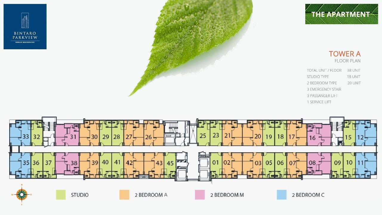 Floor plan Tower A Bintaro Parkview